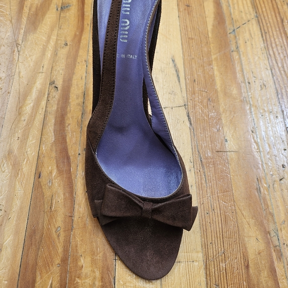 miu miu bow detail sling back heels - Picture 2 of 4